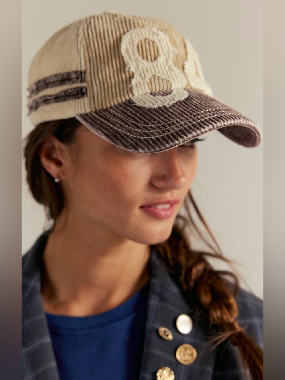 FP Movement by Free People ~ Hollie Varsity Baseball Hat ~ Ivory ~ NWT ** - Picture 8 of 13